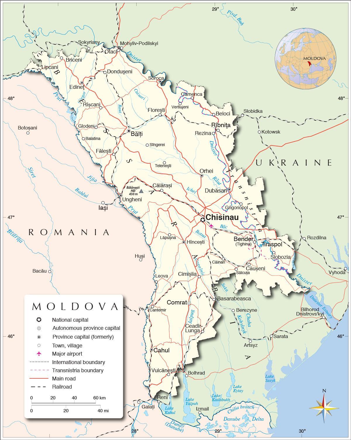 地图摩尔多瓦共和国