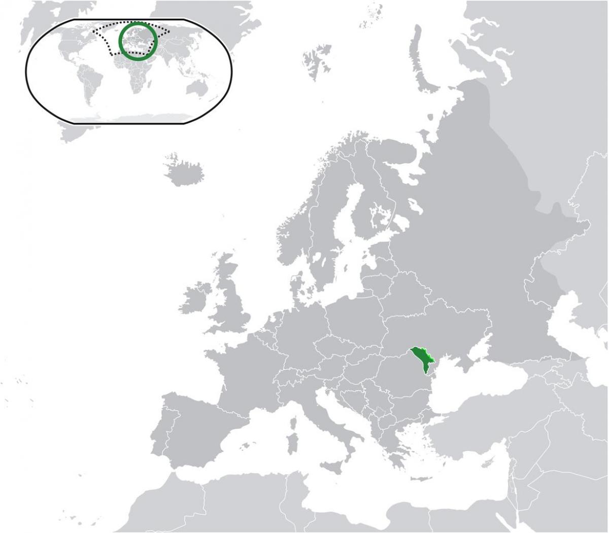 摩尔多瓦在世界地图上的位置